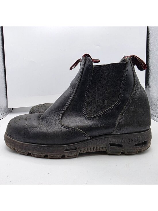 Redback Easy Escape Mens Size 9.5 Black Oil Kip Elastic Sided Soft Toe Boots